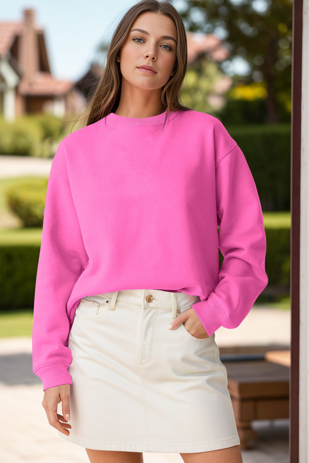 Round Neck Long Sleeve Sweatshirt