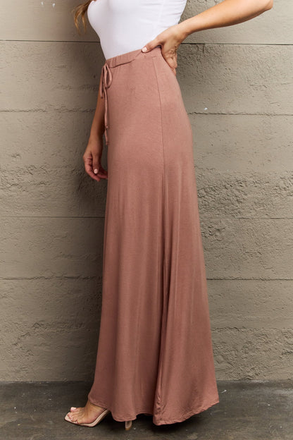 Culture Code For The Day Full Size Flare Maxi Skirt in Chocolate - Shimmervee