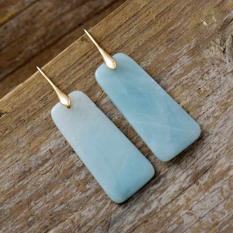 Natural Stone Geometric Shape Earrings - Shimmervee