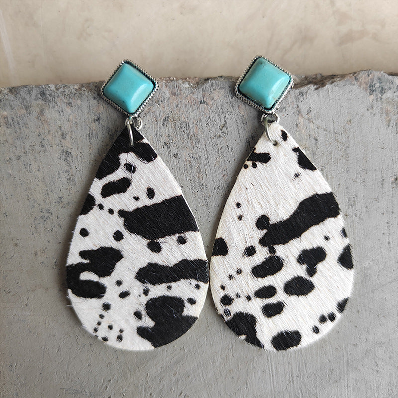 Artificial Turquoise Teardrop Earrings - Shimmervee