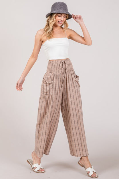 SAGE + FIG Cotton Gauze Wash Stripe Pants - Shimmervee