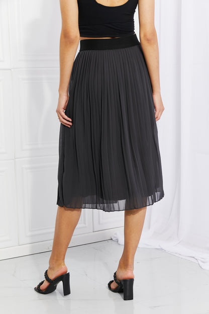 Zenana Full Size Romantic At Heart Pleated Chiffon Midi Skirt - Shimmervee