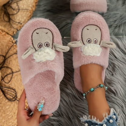 Sheep Round Toe Slippers - Shimmervee