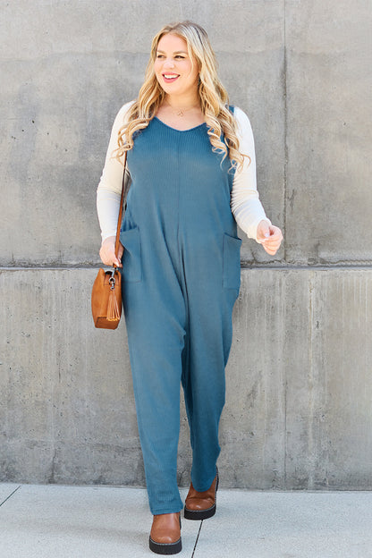 Double Take Full Size Sleeveless Straight Jumpsuit - Shimmervee