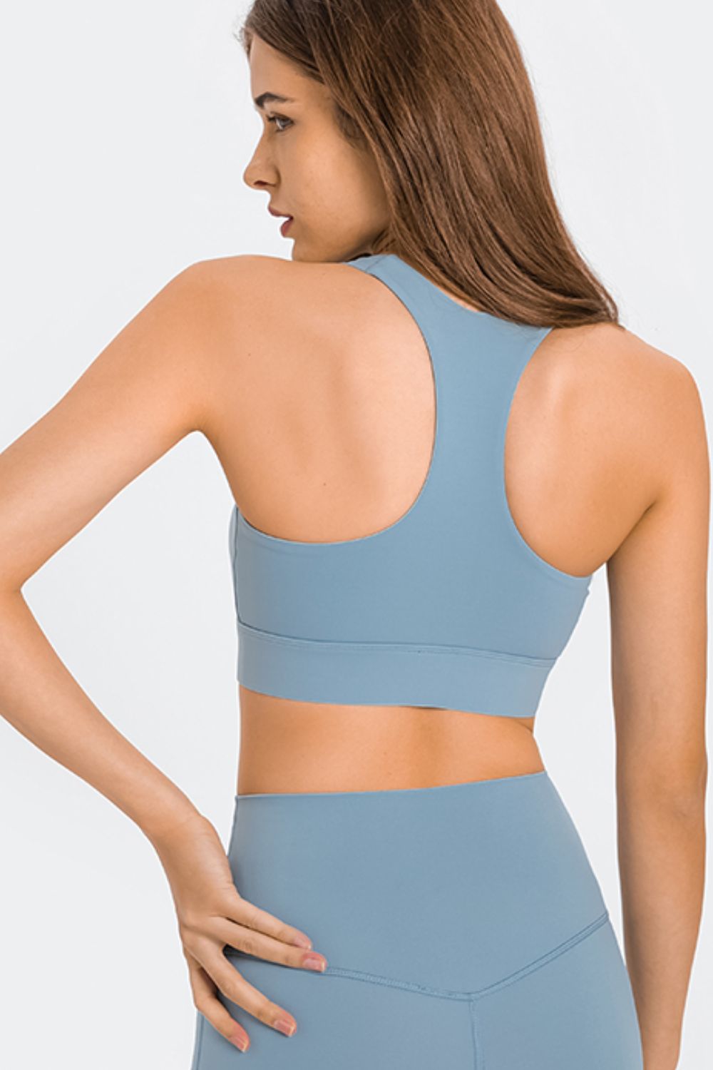 Millennia Zip Up Racerback Sports Bra