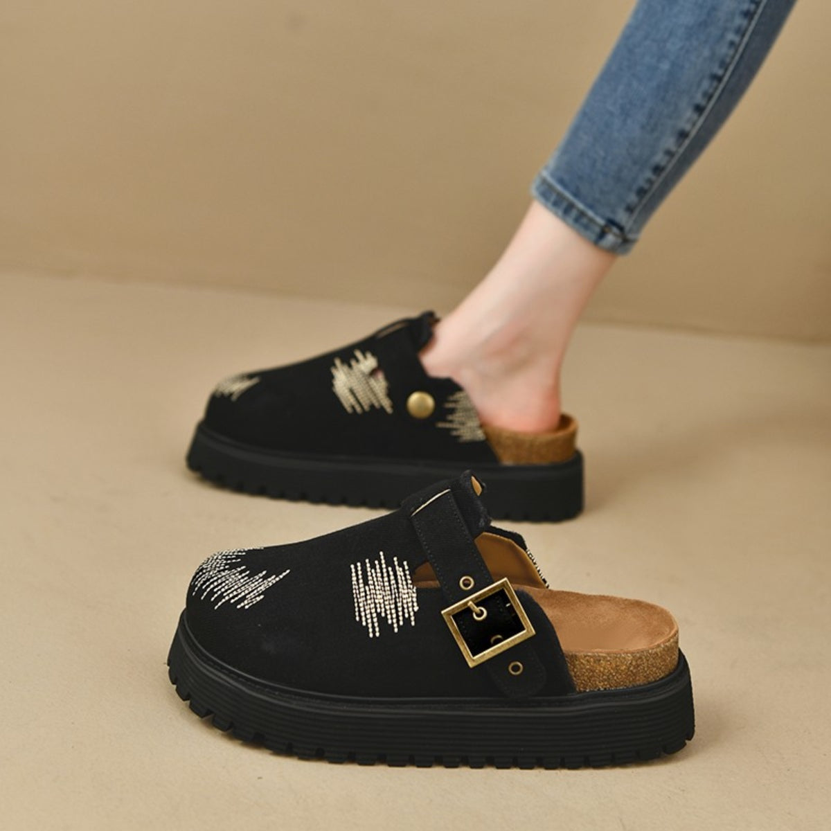 Round Toe Platform Loafers - Shimmervee