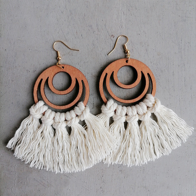 Tassel Detail Geometric Earrings - Shimmervee