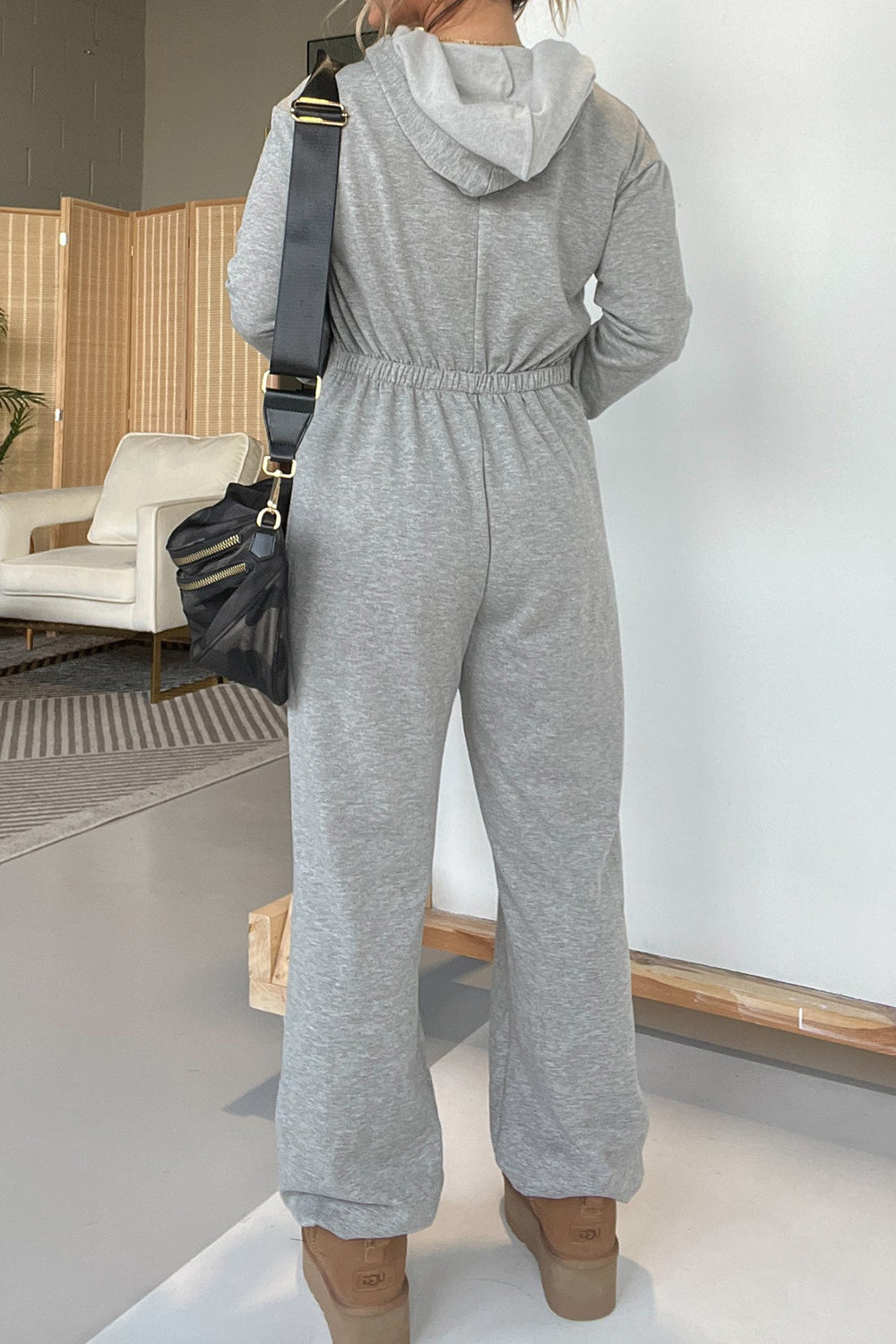 Full Size Drawstring Long Sleeve Jumpsuit - Shimmervee