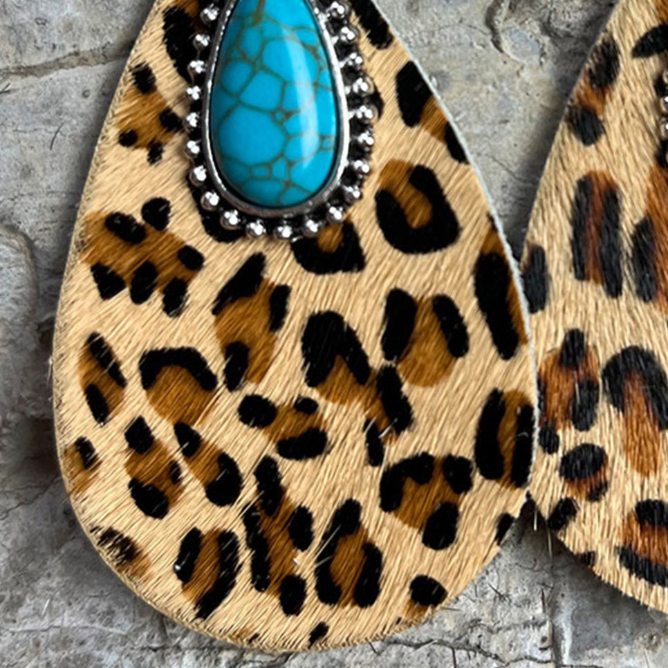 Artificial Turquoise Teardrop Earrings - Shimmervee