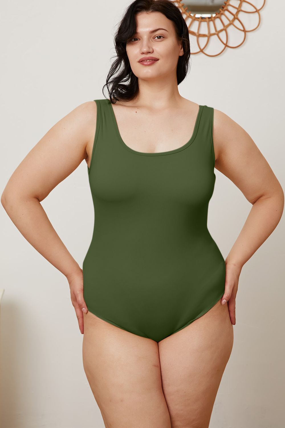 Basic Bae Full Size Square Neck Sleeveless Bodysuit - Shimmervee