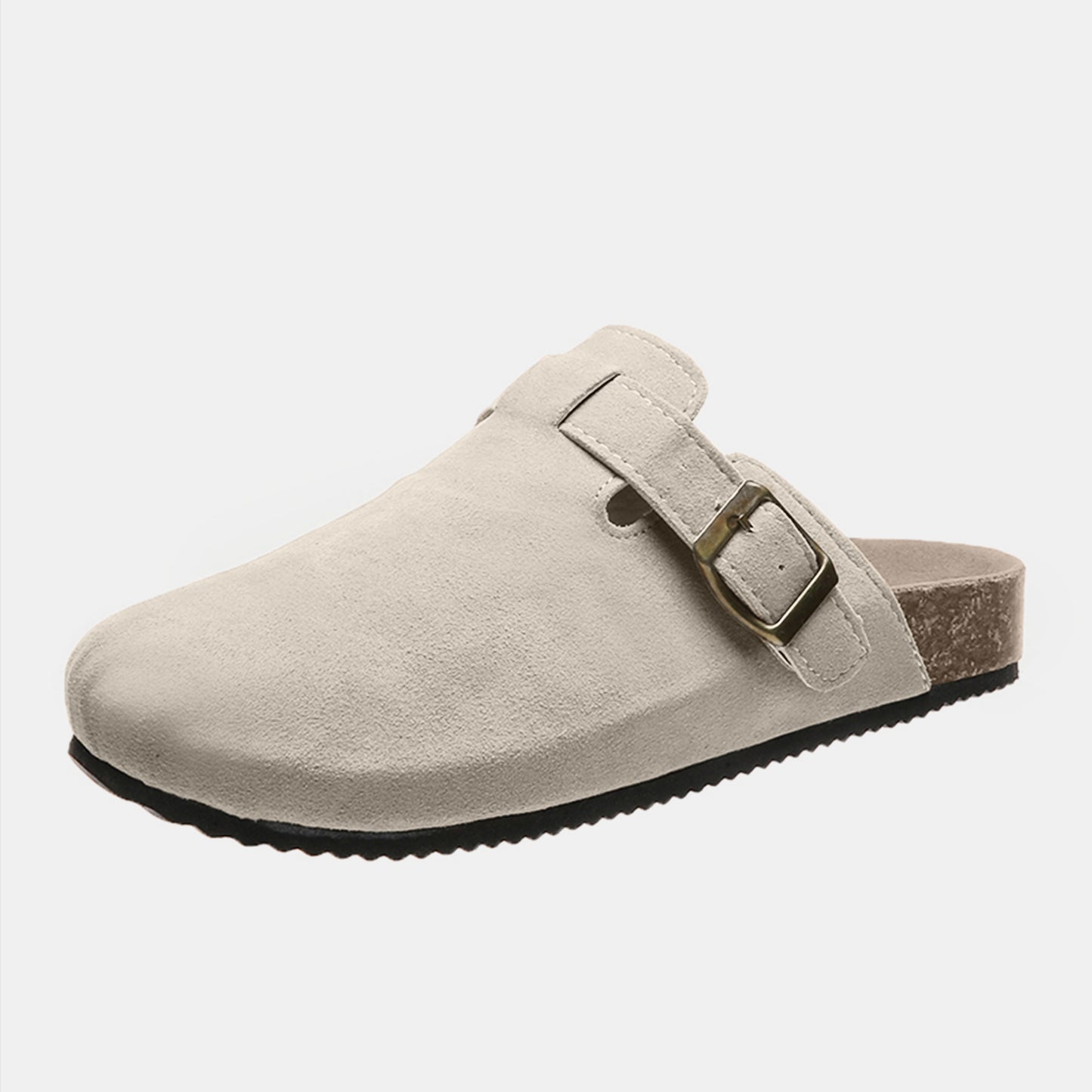 Suede Closed Toe Buckle Slide - Shimmervee