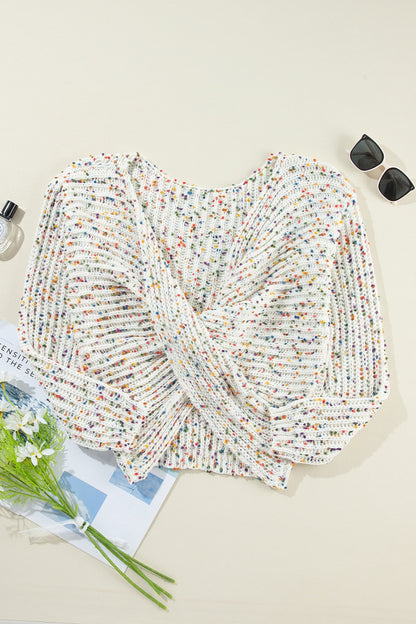 Twisted Confetti Boat Neck Sweater - Shimmervee