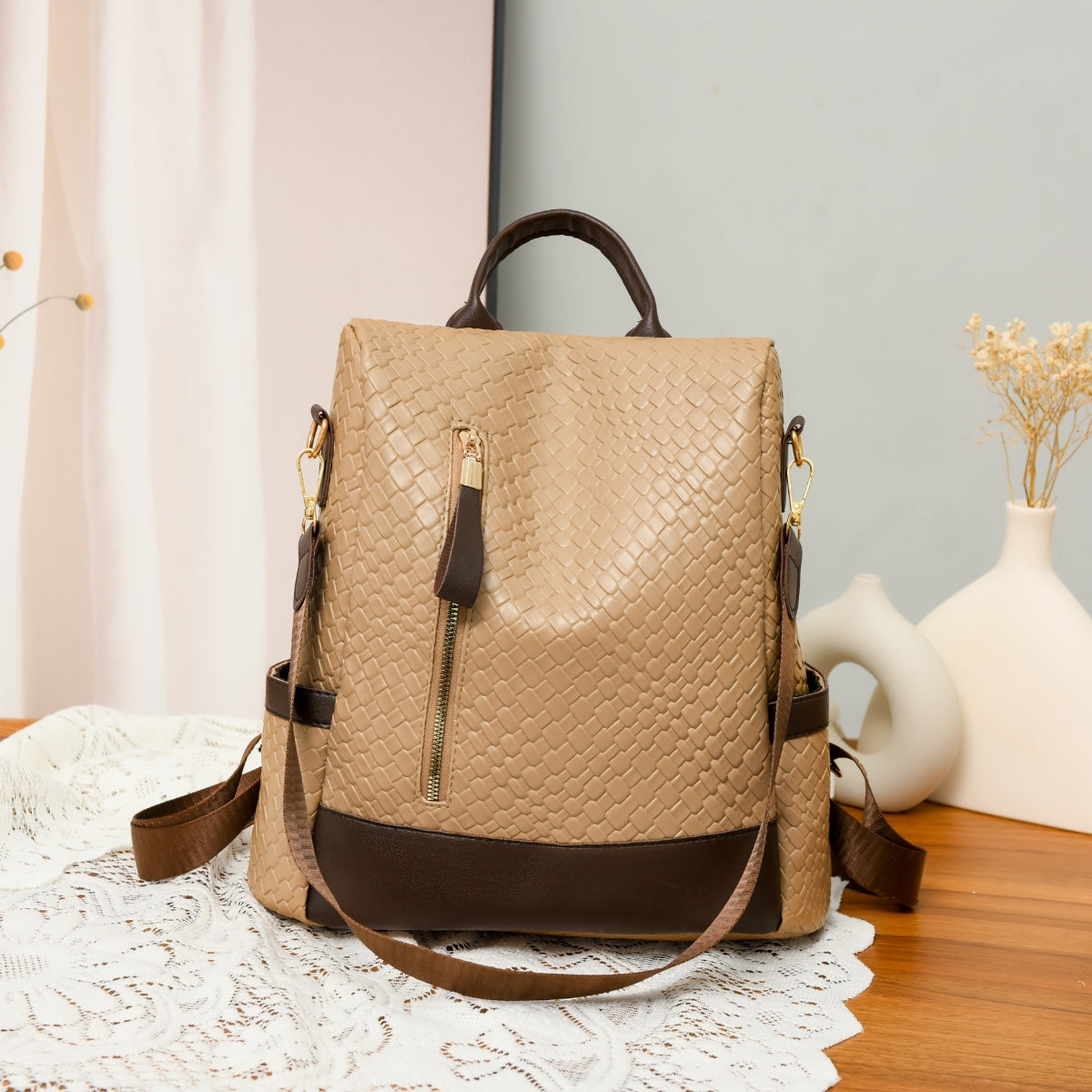 PU Leather Backpack Bag - Shimmervee