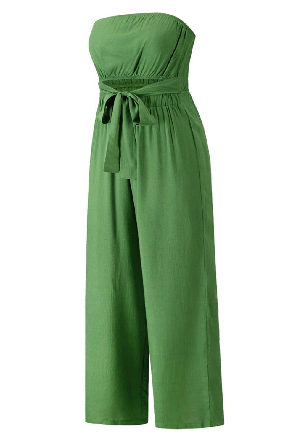 Tied Cutout Tube Wide Leg Jumpsuit - Shimmervee