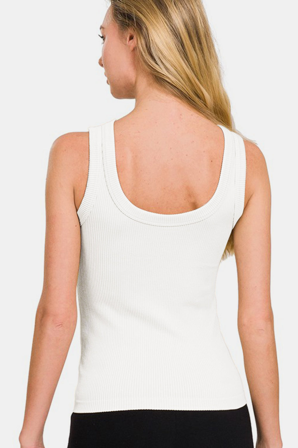 Zenana 2 Way Neckline Washed Ribbed Tank - Shimmervee