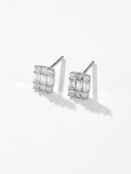 925 Sterling Silver Zircon Stud Earrings