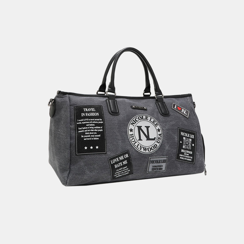 Nicole Lee USA Denim Patch Duffel - Shimmervee