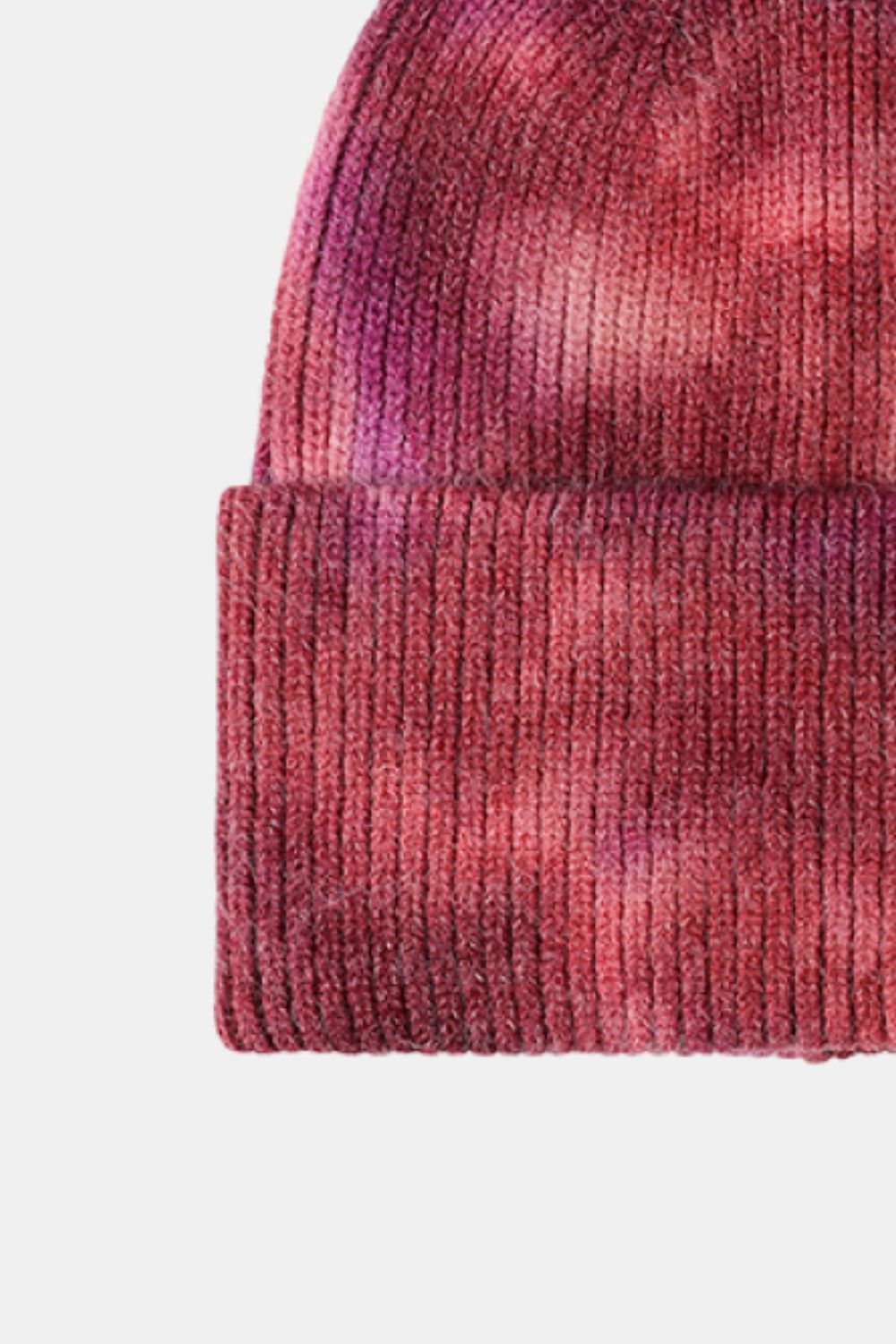 Tie-Dye Cuffed Rib-Knit Beanie Hat - Shimmervee