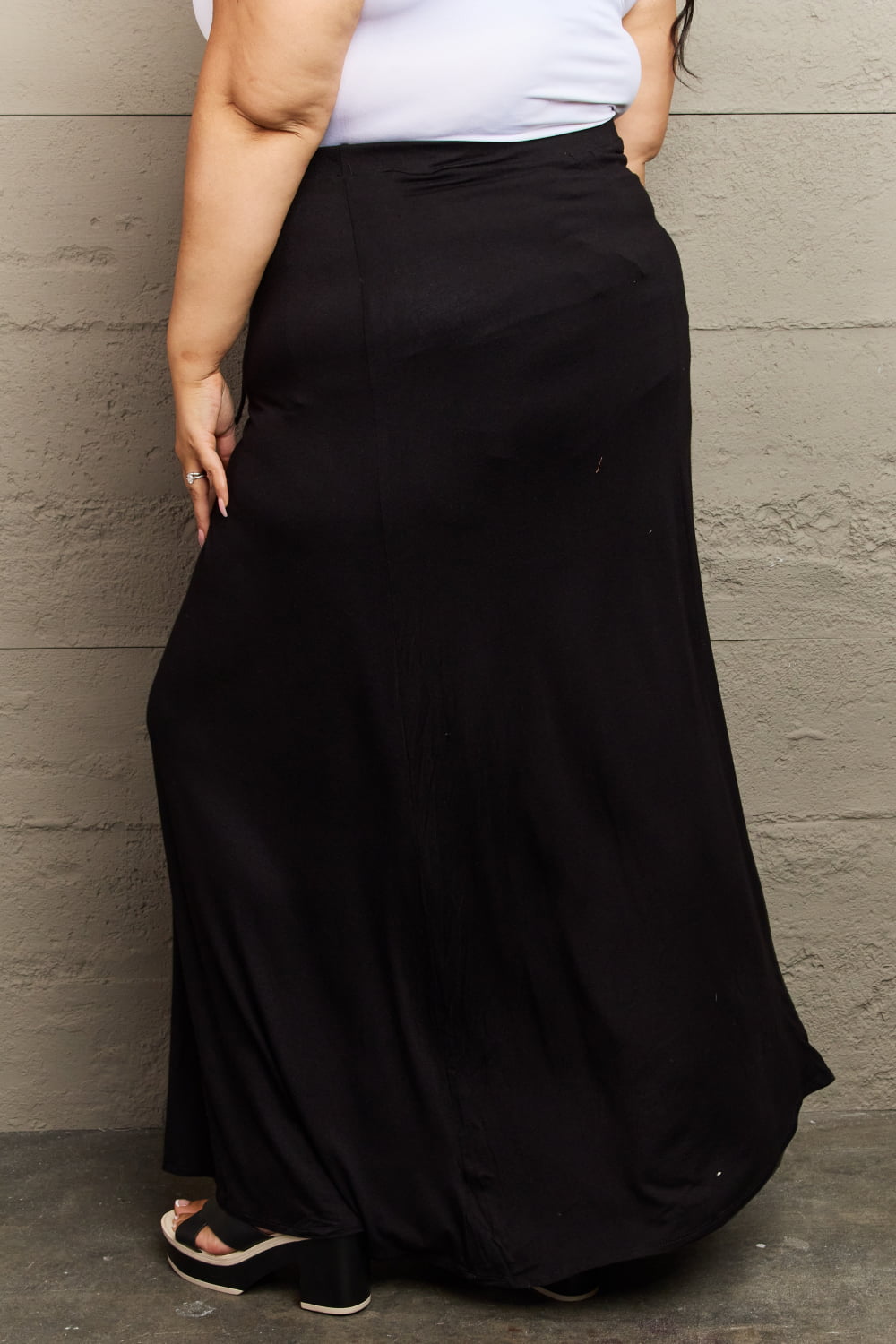 Culture Code For The Day Full Size Flare Maxi Skirt in Black - Shimmervee