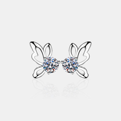 1 Carat Moissanite Butterfly Shape Earrings