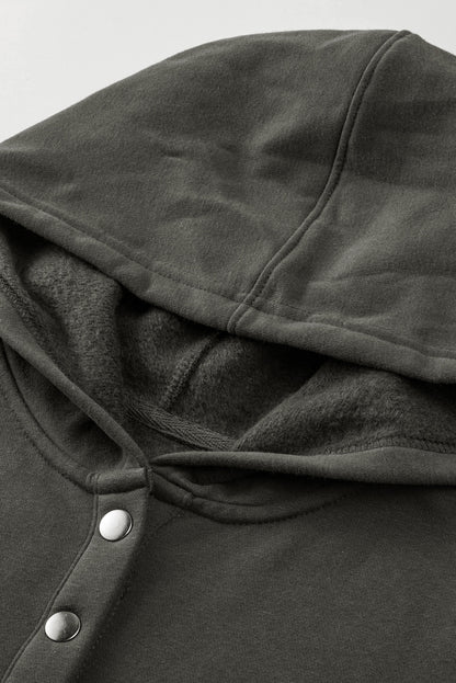 Quarter-Snap Dropped Shoulder Hoodie