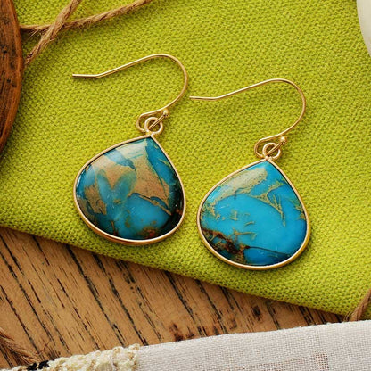 18K Gold-Plated Natural Stone Earrings - Shimmervee