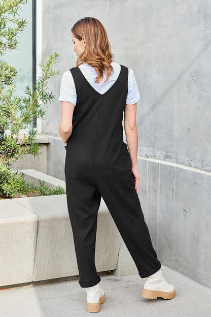 Double Take Full Size Sleeveless Straight Jumpsuit - Shimmervee