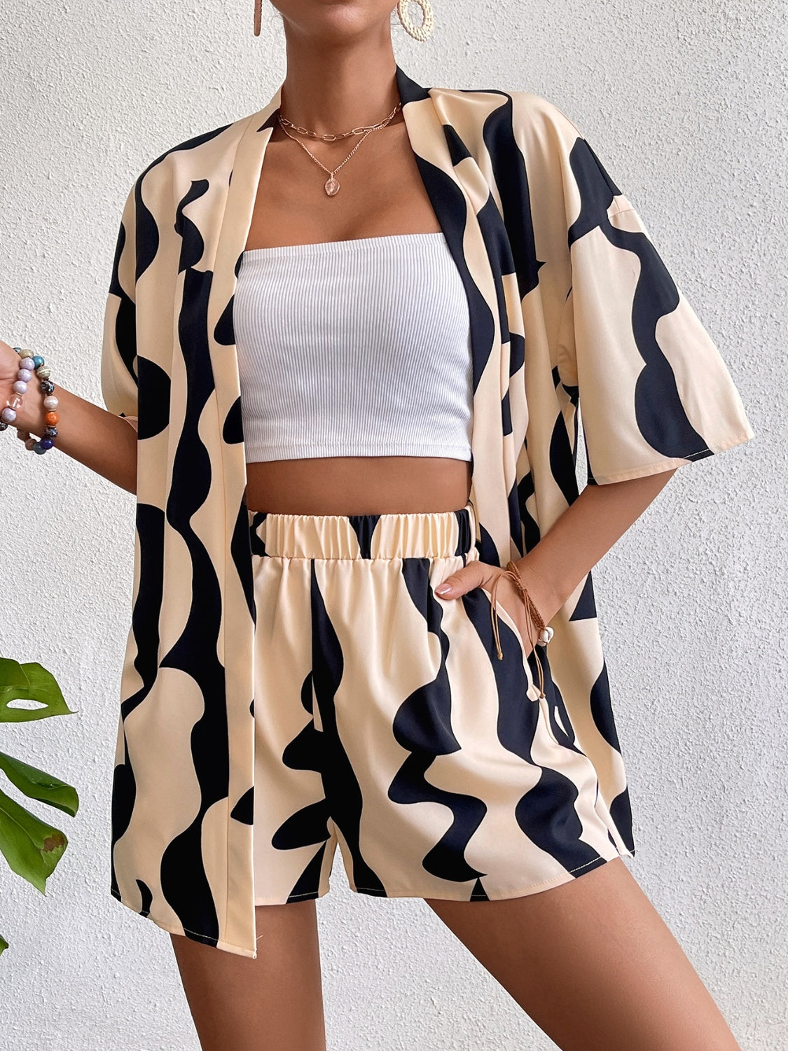 Printed Half Sleeve Top and Shorts Set - Shimmervee