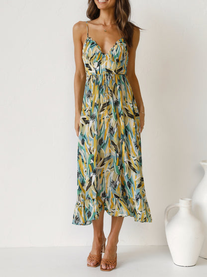 Printed Sleeveless Midi Cami dress - Shimmervee