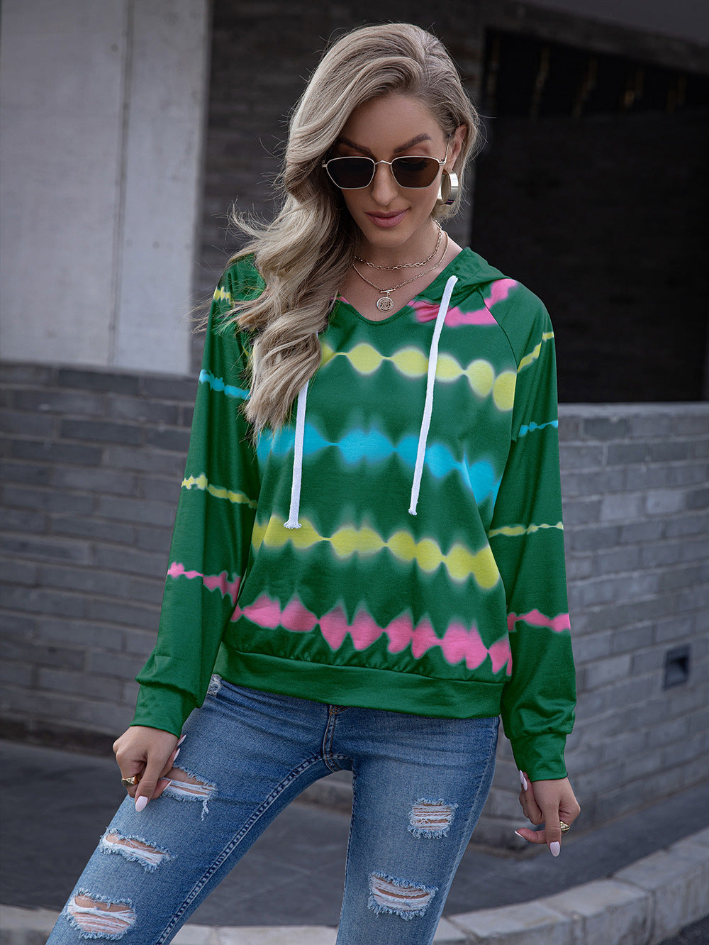 Ivy Lane Tie Dye Raglan Sleeve Hoodie