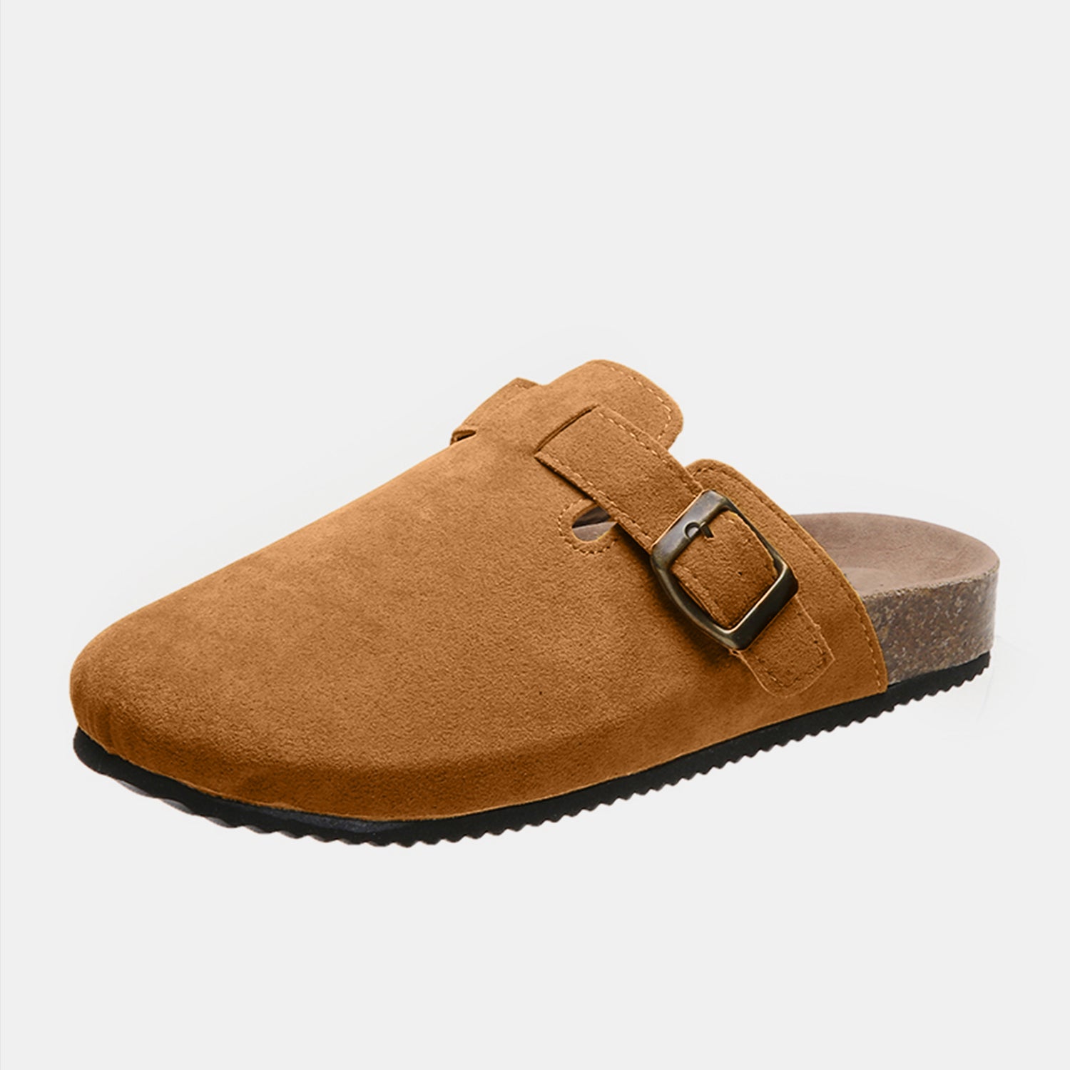 Suede Closed Toe Buckle Slide - Shimmervee