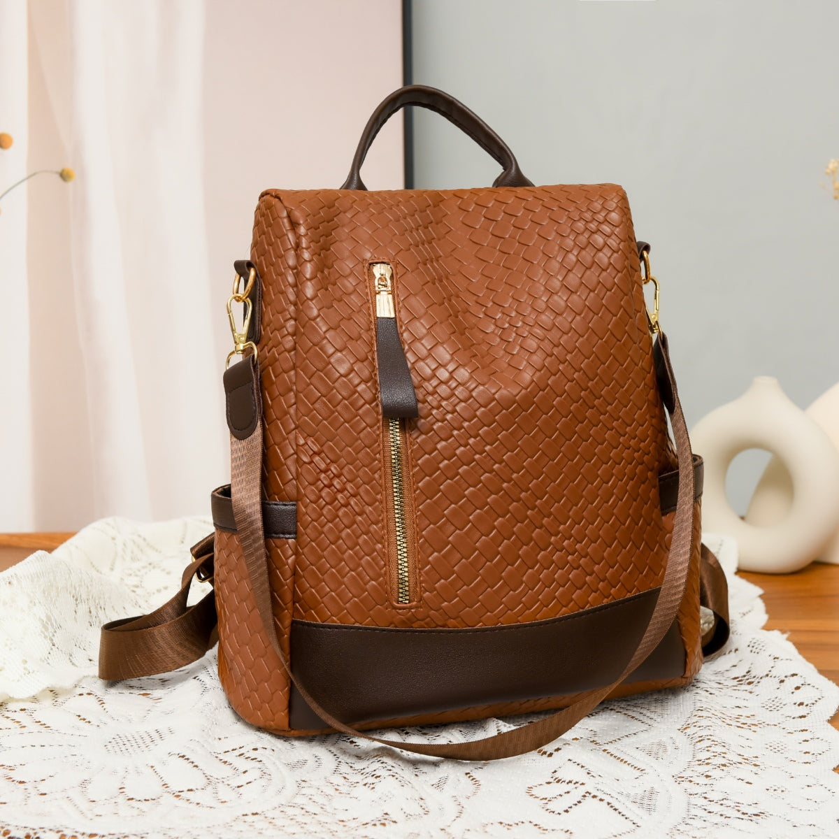 PU Leather Backpack Bag - Shimmervee