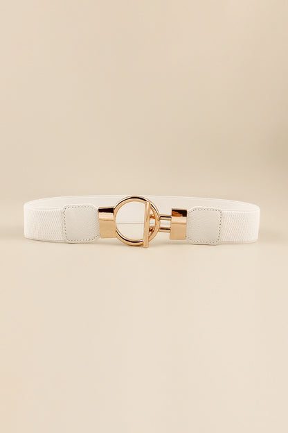 Circle Shape Buckle Zinc Alloy Buckle PU Leather Belt