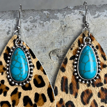 Artificial Turquoise Teardrop Earrings - Shimmervee