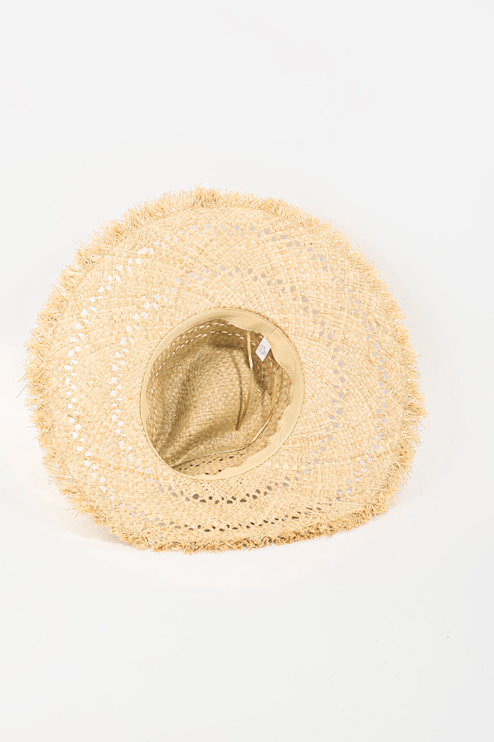 Fame Openwork Raw Hem Weave Hat