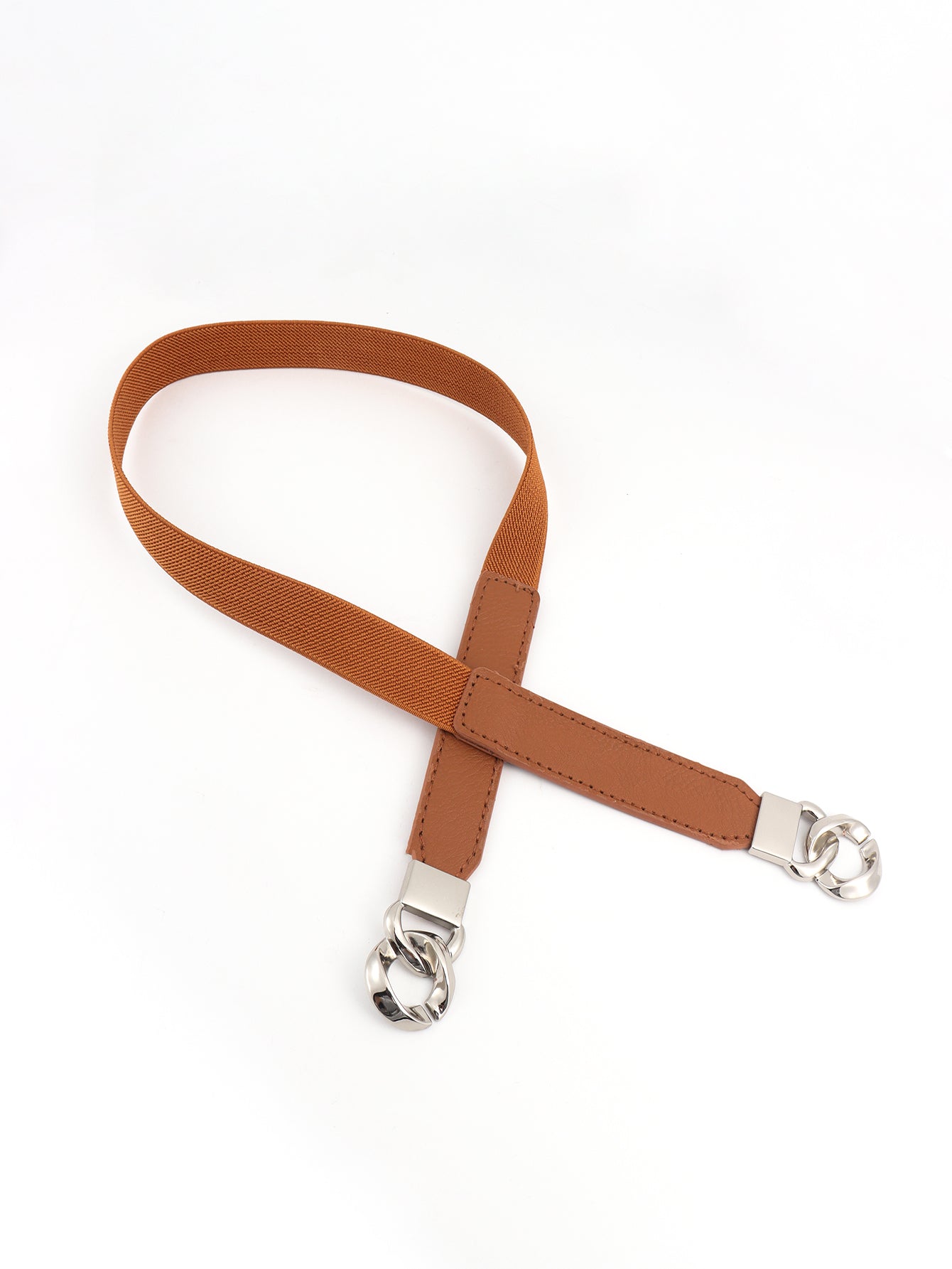 Zinc Alloy Buckle Elastic PU Belt - Shimmervee