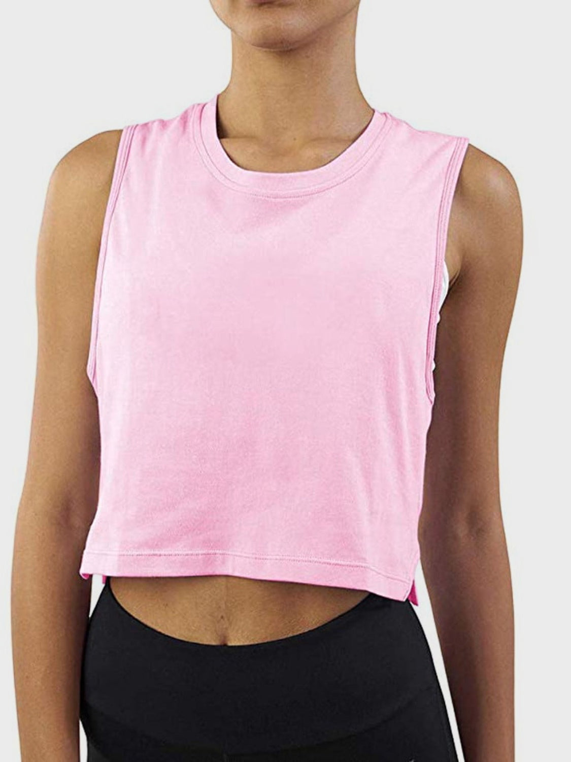 Round Neck Cropped Tank