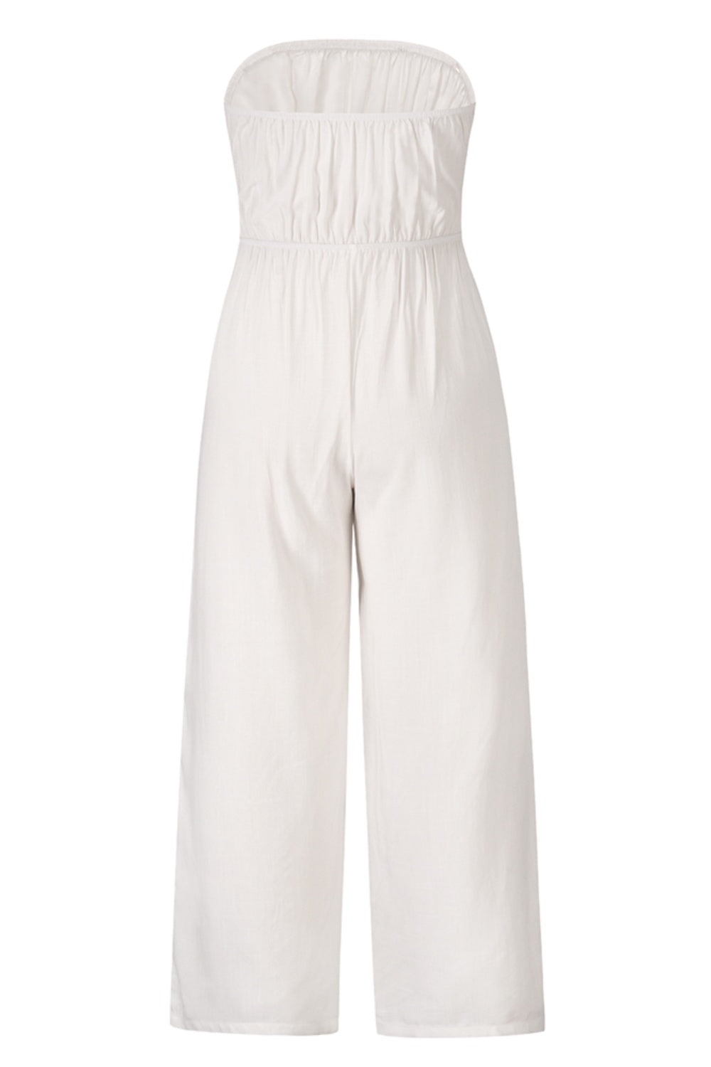 Tied Cutout Tube Wide Leg Jumpsuit - Shimmervee