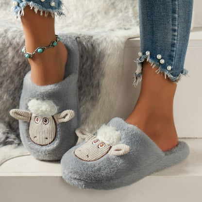 Sheep Round Toe Slippers - Shimmervee