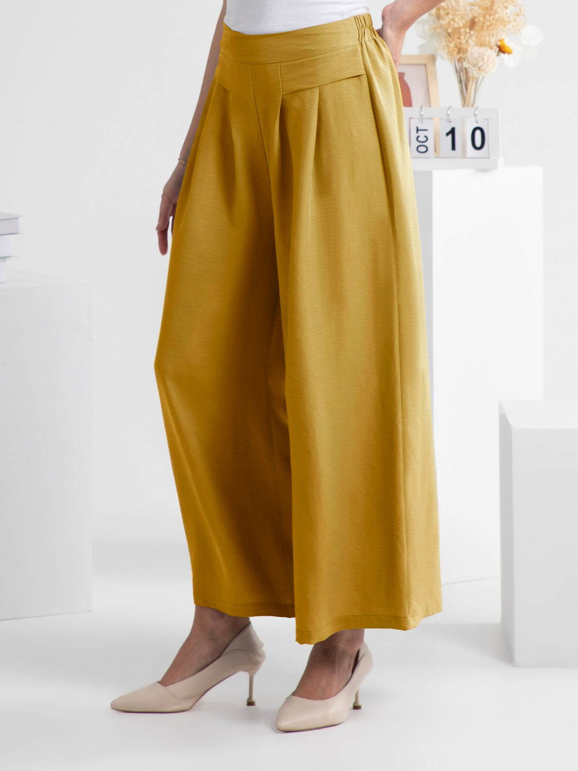 FAM-FAM Wide Leg Elastic Waist Pants