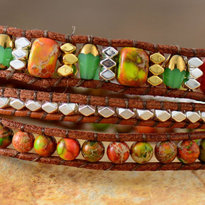 Natural Stone Woven Bracelet - Shimmervee