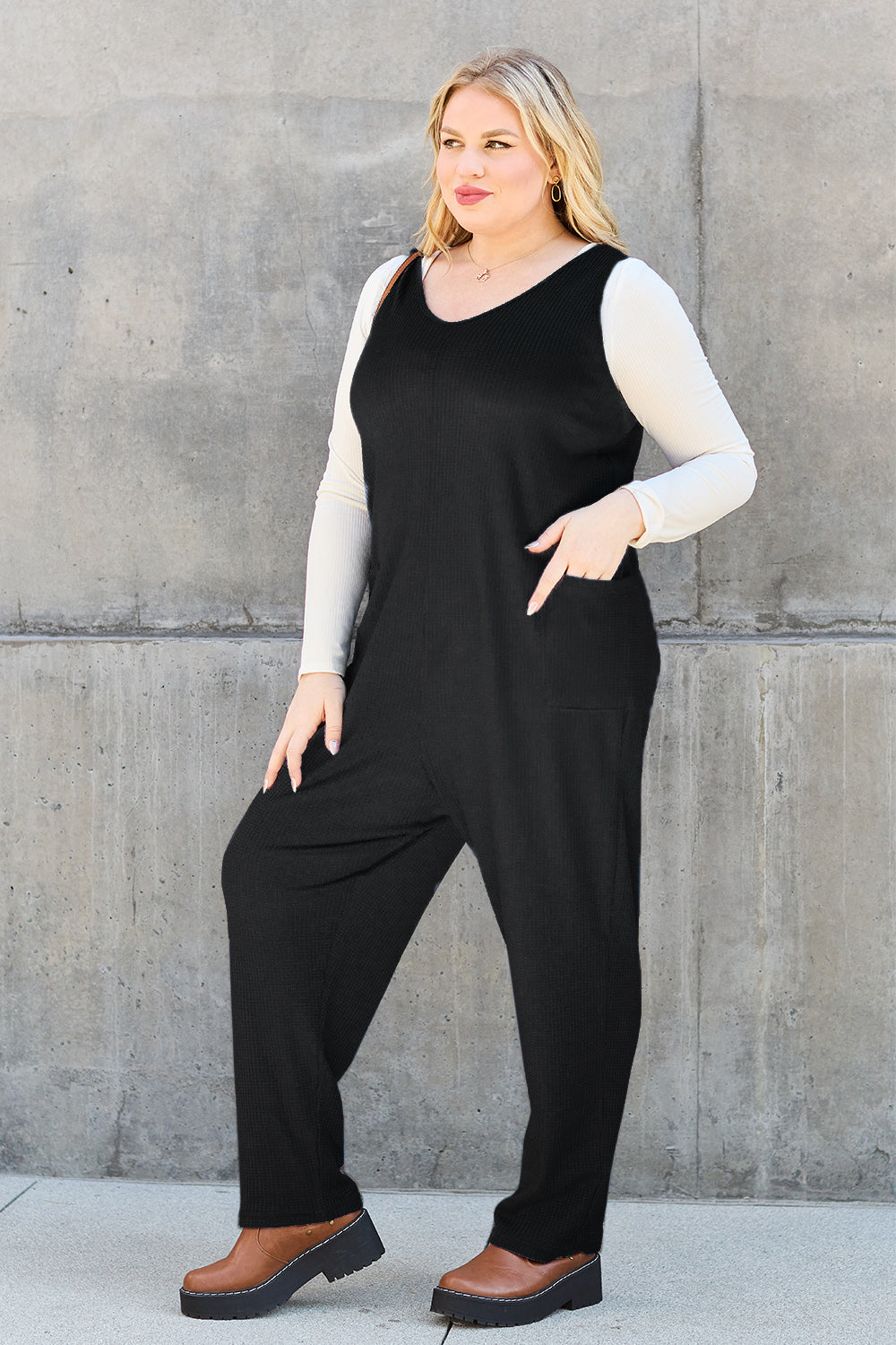 Double Take Full Size Sleeveless Straight Jumpsuit - Shimmervee