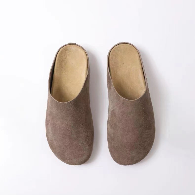 Suede Round Toe Slip-Ons - Shimmervee