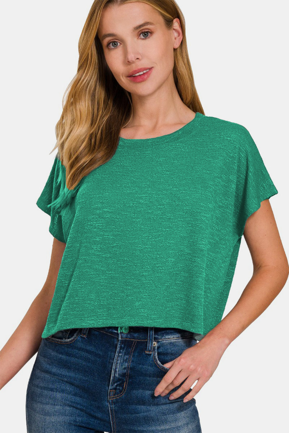 Zenana Round Neck Short Sleeve T-Shirt - Shimmervee