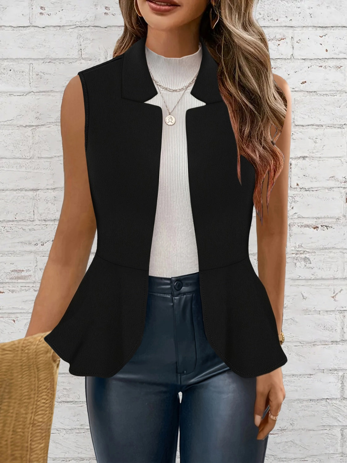 Open Front Vest Coat - Shimmervee