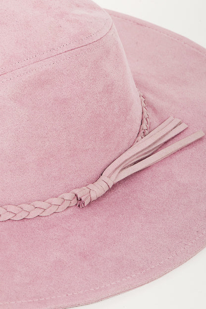 Fame Braided Faux Suede Hat - Shimmervee