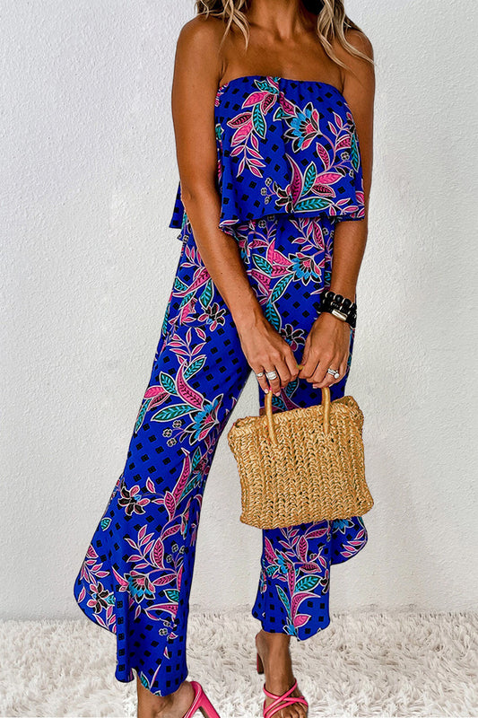 Printed Tube Jumpsuit - Shimmervee