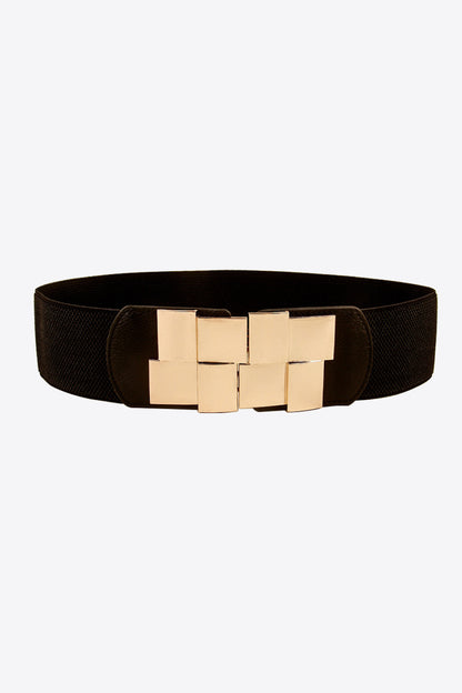 Geometric Buckle Elastic Wide Belt - Shimmervee