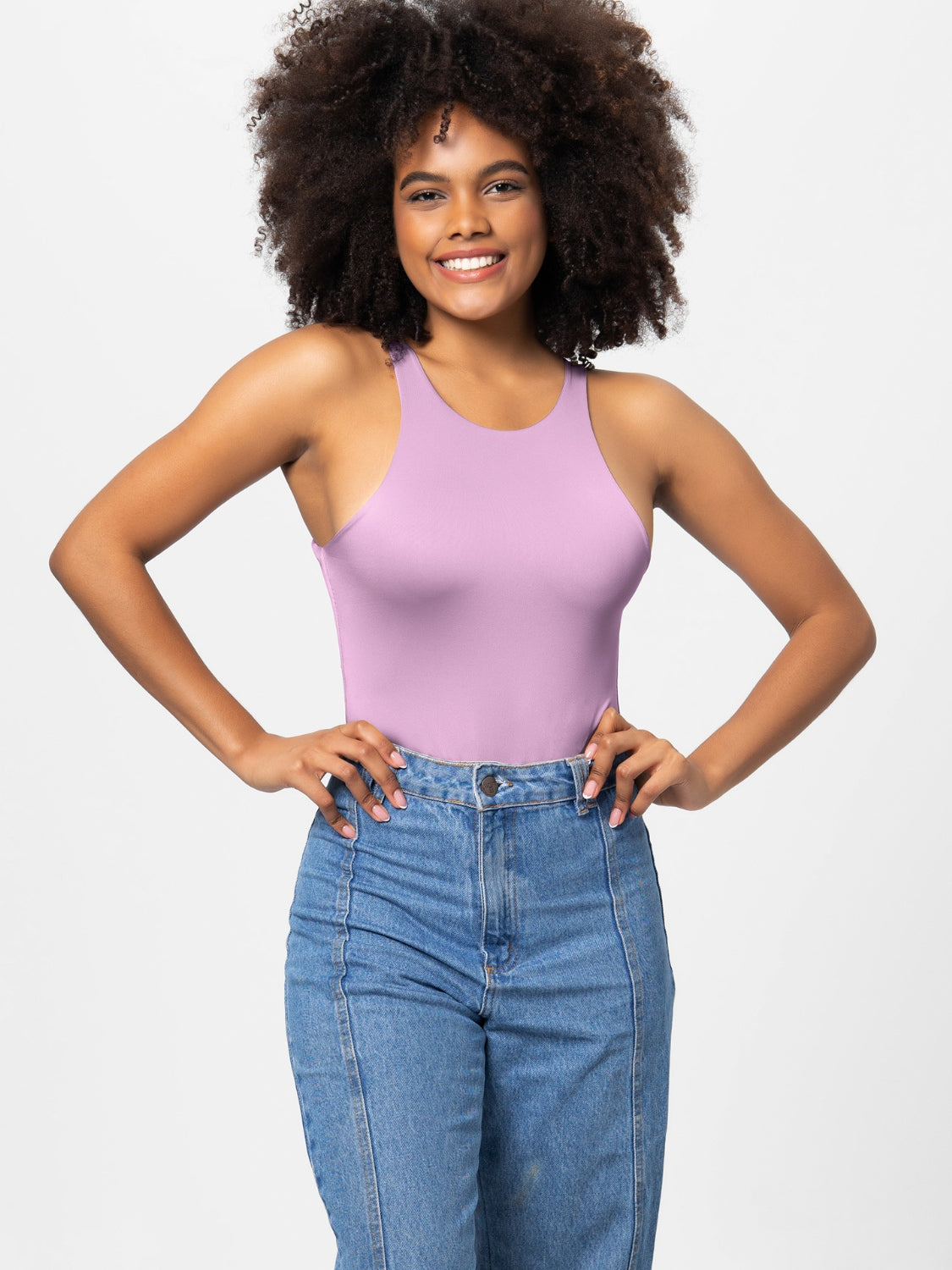 Full Size Round Neck Wide Strap Bodysuit - Shimmervee