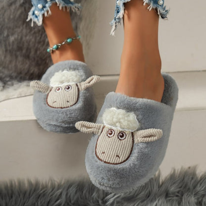 Sheep Round Toe Slippers - Shimmervee